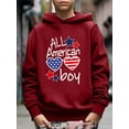thumbnail image 3 of "ALL American boy" Print Stars and Stripes Hoodie For Kids, Stylish Independence Day Long Sleeve Top, Boy's Clothes, As Gift Size:5T-14Y, 3 of 8