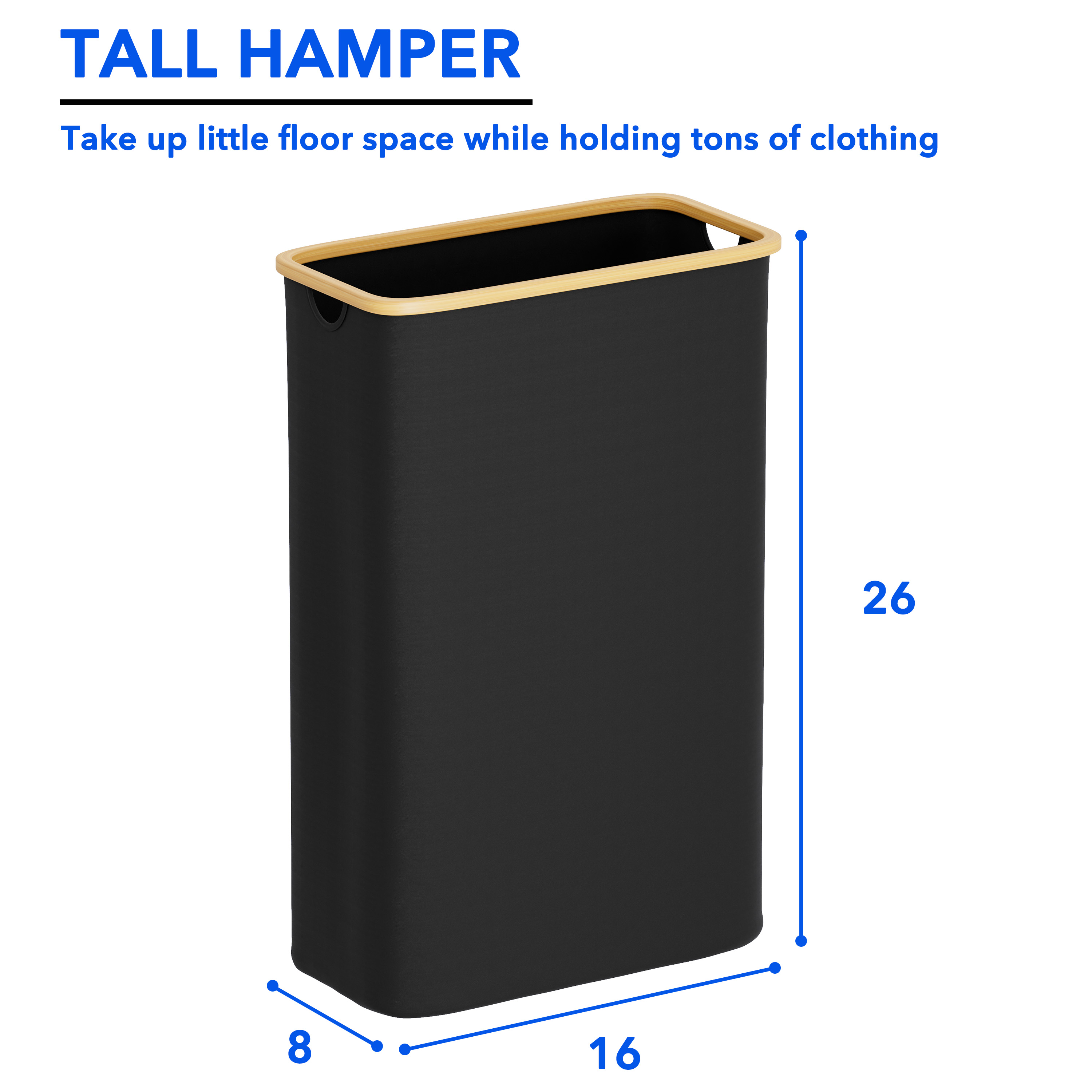 Tooloton 60-Liter Large Laundry Hamper, Black photo 4