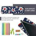 thumbnail image 5 of Cauagu Daisy Flowers Print Leather Pencil Pen Case - Stationery Bag Portable Stationery Bag Big Capacity Pencil Pouch Cosmetic Organizer Bag for Men & Women, 5 of 7