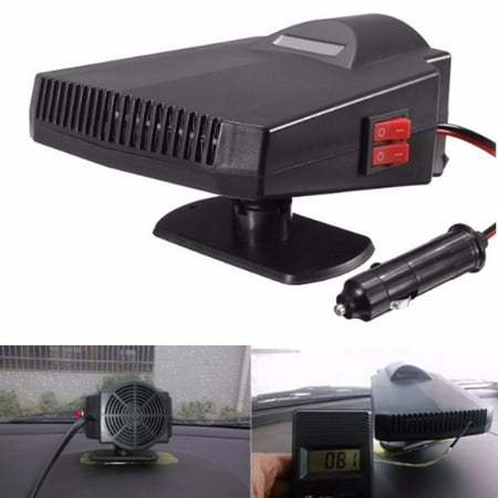 Cig Lighter Plug 2 in 1 200W PTC Portable Car Heater, Fast Heating Quickly Cooling Fan Auto Defogger Defroster Plug in Cig Lighter ()