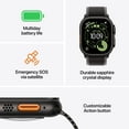 thumbnail image 3 of Apple Watch Ultra 3 GPS + Cellular 49mm Black Titanium Case with Black Titanium Milanese Loop - Medium - MF1Q4LW/A - (Fall 2025) - AppleCare Bundle, 3 of 5