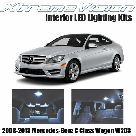 Xtremevision Interior LED for Mercedes-Benz C Class Wagon W203 2008-2013 15 Pieces Cool White Interior LED Kit Installation Tool