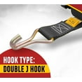 thumbnail image 3 of 4 Pack 1-1/2" x 7' Ladder-Rack Ratchet Tie-Down Straps Pair with Round Tube Mount & Double J Hook – Heavy-Duty Zinc-Plated & Black Powder-Coated for Truck Rack Load Securement, 3 of 19