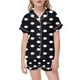 thumbnail image 4 of Bobifish Big Girls Halloween Sleepwear Sets 2 Piece Silk Satin Button Down Short Sleeves Shorts Sets Kids Comfort Holiday Homewear, 4 of 4