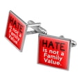 thumbnail image 1 of Hate is Not a Family Value Square Cufflink Set - Silver or Gold, 1 of 5