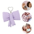 thumbnail image 4 of Unique Bargains 1 Pc Handbag Charm Plaid Bow Handbag Accessories Purple, 4 of 6