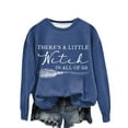 thumbnail image 2 of Blue Womens Tops There's A Little Witch In All Of Us. Women's Monogram Print Halloween Witch Crew Neck Hoodless Hoodie Fall Sweaters for Women 2024, 2 of 4