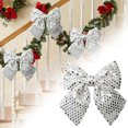 thumbnail image 7 of Xingjin Glitter Bow Ornaments, Christmas Tree Bows With Hollow-Out Design, Holiday Wreath Accent For Xmas Tree And Party Decor, 7 of 7