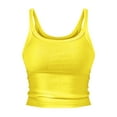 thumbnail image 2 of Women's Tank Tops Sleeveless Cami Casual Stretch Cotton Basic Layering Tops Yellow Women Blending Shirts Women's Tops(XL), 2 of 6
