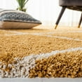 thumbnail image 6 of SAFAVIEH Hudson Amias Plush Geometric Shag Area Rug, Gold/Ivory, 5'1" x 7'6", 6 of 7