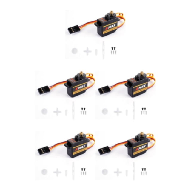 tamizeot EMAX EMX-SV-0275 ES08MA II 12g Metal Gear Analog Servo Style Durable For RC Robotics Plane Wing Car Made Of ABS. Style And Exquisite Workmanship.Easy To Install And Durable For Long Time 5Set