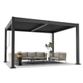 thumbnail image 6 of MUCHANT 10x12 FT Louvered Pergola, Outdoor Metal Pergola with Independent Adjustable Roof and Drainage System for Patio, Deck, Garden, Dark Gray, 6 of 7