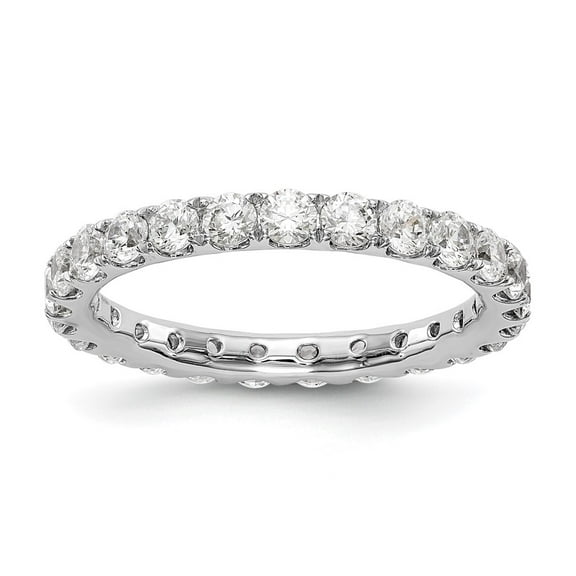 14k White Gold 1 1/2 carat Lab Grown Diamond VS/SI G Size 8 Shared Prong Eternity Band