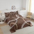 thumbnail image 3 of Erosebridal Geometric Circle Line Comforter Sets Twin Size, Brown Abstract Aesthetic Comforters & Duvets Ultra Soft 2pcs, 3 of 8
