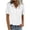 White, variant on Fwqbns Womens Cotton Linen Shirt Casual Short Sleeve Button-Up Turndown Shirts Fashion Summer V Neck Business Work Tops