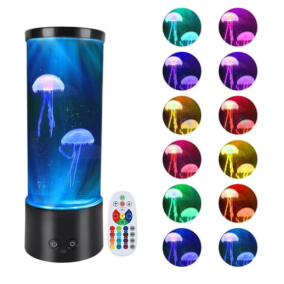 Desktop Jellyfish LED Lamp, USB-Powered Mood Light with Color Changing Modes & Simulated Floating Motion, Soothing Night Light for Bedroom, Office, Home Decor