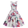 thumbnail image 1 of WILLBEST Vestidos Casuales para Mujer Fiesta Vintage de Las Mujeres con Cuello En V Sexy Estampado Floral Vestido sin Mangas Cena Vestido Formal Mediana, 1 of 3