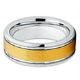thumbnail image 2 of Silver Tungsten Carbide Ring Polished Tungsten Wedding Band Yellow Gold Tungsten Ring 8mm Tungsten Comfort Fit Men Women, 2 of 3