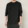 thumbnail image 4 of zbxnLI Men's Long Sleeve Tee Shirts Plain Classic T-Shirts Crew Neck Loose Casual Shirts for Men, 4 of 7