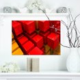 thumbnail image 1 of Fractal 3D Cubes Rouges et Jaunes - Impression sur Toile Abstraite, 1 of 3
