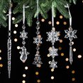 thumbnail image 2 of CSChome Christmas Snowflake Ornament Creative Snowflake Ornament: Transparent Shatterproof Acrylic Pendant (3Pcs with Lanyard, Hanging Decor), 2 of 6