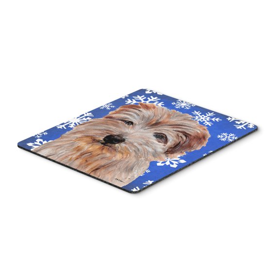 "Norfolk Terrier Winter Snowflakes Mouse Pad Hot Pad or Trivet"