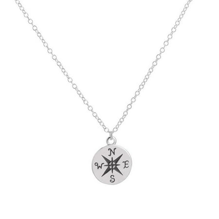

Pendant Neck Jewelry Stylish And Elegant With Compass Pattern Silver