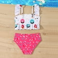 thumbnail image 6 of ZHOGXU Children Girls Bkinini Sets Sleeveless Suspenders Cartoon Print Top And Shorts Comfortable 2 Piece Swimsuit For Pool Beach,White,5-6 Years, 6 of 6