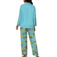 thumbnail image 5 of Kuiaobaty Cat Fish Print Pajama Set for Women Long Sleeve Womens Sleepwear Button Down NightWear Soft Pj Lounge Sets, 3XL, 5 of 7