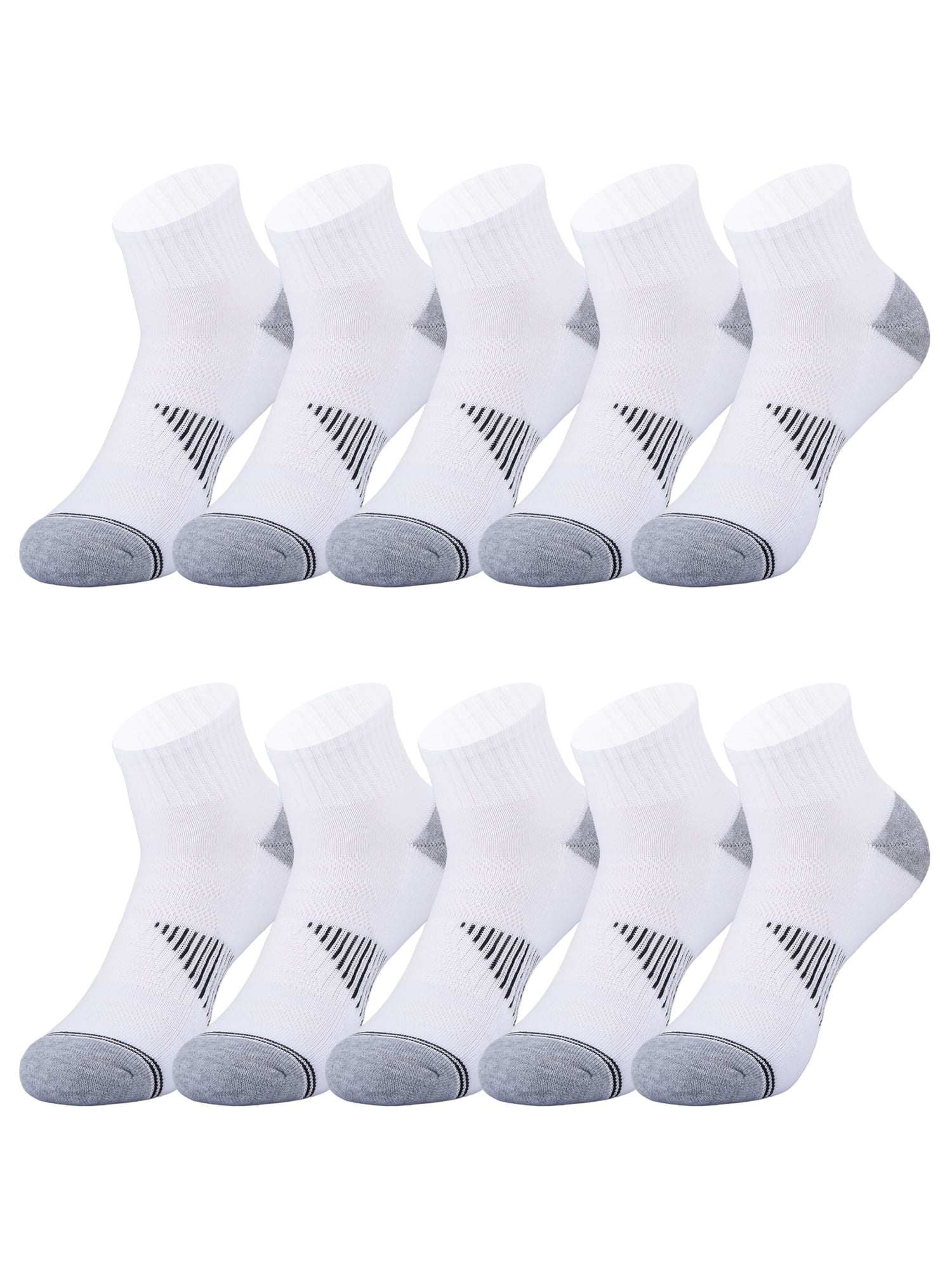 Athletic Works Boys Cushioned Ankle Socks 10-Pack Sizes Small to Large