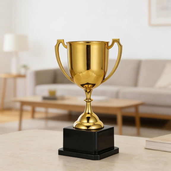LOLIPPYY Vibrant Fade Resistant Plastic Plated Gold Trophy Cup for Sports and Game Award Displays