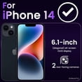 thumbnail image 2 of Designed for iPhone 14 Case, with 2 x Screen Protector and Camera Lens Protector [Not Yellowing] Shockproof Protective Phone Case for iPhone 14 6.1 inch-Matte Purple, 2 of 13