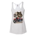 thumbnail image 2 of Wild Bobby, American Motorcycle Wolves Survivors Made in the USA | Womens Fashion Premium Tri-Blend Racerback Tank Top, Heather White, Large, 2 of 4