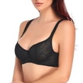 thumbnail image 2 of Sujetador de copa 1/2 con aros huecos de encaje para mujer Cómodo sujetador con espalda en U y correa fina ajustable para el hombro ANGGREK  Otros, 2 of 8