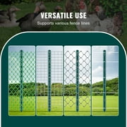 VEVOR 3 Feet Fence Post, 10 Pack U-Channel Heavy Duty Metal Fence Posts, Sturdy Steel Fence Stakes for Garden Yard, Lawn, Farms and Outdoor Wire Fencing, Green