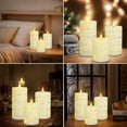 thumbnail image 3 of HAIDOLIANG 3PCS Flameless Candles with Remote Control, Battery Operated Candles LED Pillar Candle with Timer, 4'' 5'' 6'' Candles Set of 3 Pack, 3 of 14