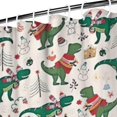 thumbnail image 3 of Beige Christmas Dinosaur Pattern Shower Curtain 72"x84" ,Bathroom Decorative Shower Curtains Set with 12 Hooks,Modern Waterproof Washable Shower Curtain, 3 of 6
