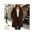 thumbnail image 7 of Zynoxe Womens Jackets With Side Pockets Classic Notched Lapel Button Winter Jackets for Women Relaxed Mid‑Length Long Sleeve Coat Versatile Solid Color Casual Overcoat L, 7 of 7