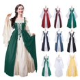 thumbnail image 2 of Robe Médiévale Grande Taille Femme Renaissance Gothique Longue Maxi Rétro Vestido Victorien à Lacets Paty Robe de Bal Ensemble Deux Pièces P-5TG, 2 of 5
