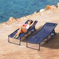 thumbnail image 5 of Devoko 2 Pieces Foldable with Sauna, Lounge Coffee Chair 12 Inch High 5-Position Adjustable Patio Lounge Chair Beach Pool Coffee Chair,Blue, 5 of 6