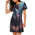 thumbnail image 2 of Easygdp Urban Mechanical Dragon Camisón de manga corta para mujer, informal, estampado, 2 of 6