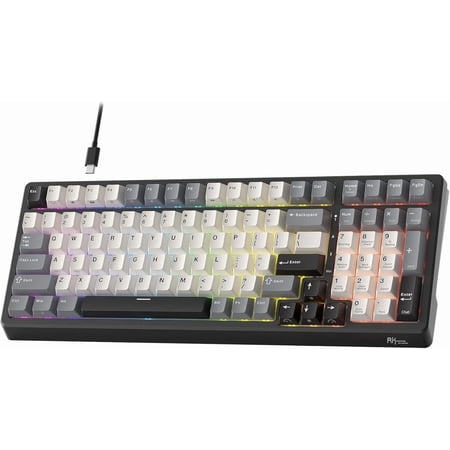 F99 AI Wired Mechanical Gaming Keyboard with Real-Time Voice Input & Translation, Hot-Swappable Linear Switches, PBT Keycaps, Backlit, Dual Ports & AI Software Support
