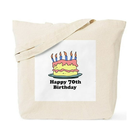 CafePress - Happy 70Th Birthday Tote Bag - Unisex Canvas Tote Bag, Beige, 1-Piece