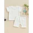 thumbnail image 4 of Bagilaanoe 2pcs Toddler Baby Boy Shorts Set Short Sleeve T Shirt Tops + Shorts 6M 12M 18M 24M 3T Kids Casual Summer Clothes, 4 of 7