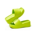 thumbnail image 3 of Gustave Platform Slide Sandals for Women Square Open Toe Wedge Slippers Fashion Comfortable Summer Beach Casual Slip On Shoes, Women 8-9, Green, 3 of 8