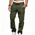 thumbnail image 5 of Men's Casual Elastic Waist Cargo Pants Full Length Lightweight Breathable Stretchy Polyester Everyday Wear Work Outdoor Hiking Travel Street Style | Zenithor,Army Green L, 5 of 9