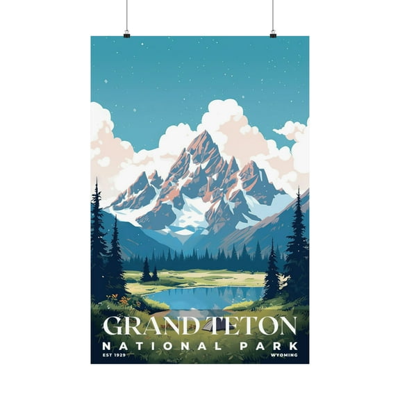 ELNEIT - Grand Teton National Park Poster, Unframed Matte Paper, S03
