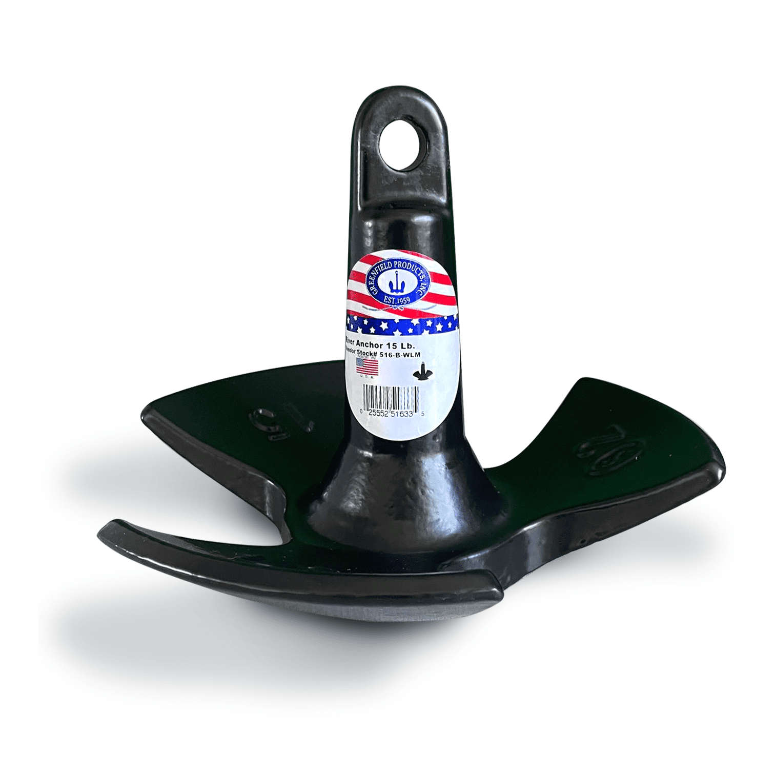 Navy Anchor 20lb Black Vinyl Coated Greenfield Products 920 23'-27' Boat 