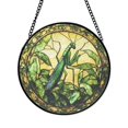 thumbnail image 4 of Praying Mantis Stained Glass Window Hanging - Detailed Nature-Inspired Art with Green Leaves 1805130165, 4 of 4
