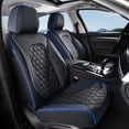 thumbnail image 2 of Coverado Car Seat Covers FullSet, Luxury Leather Front and Back Seat Protectors, Comfortable Auto Interior Cushions Universal Fit for Most Cars, SUVs and Trucks, Black&BlueLine, 2 of 8